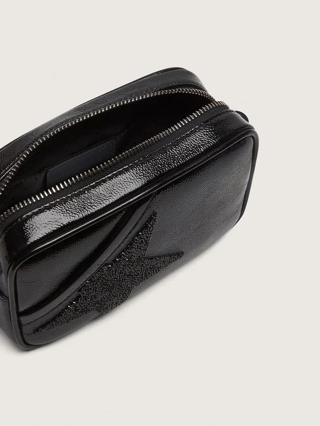 Mini Star Bag in black leather with Swarovski crystal star
