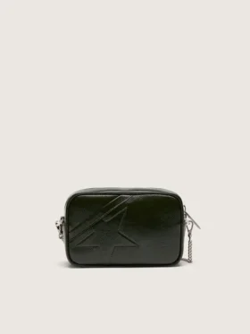 Mini Star Bag in black leather with tone-on-tone star