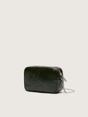 Mini Star Bag in black leather with tone-on-tone star