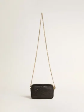 Mini Star Bag in black leather with tone-on-tone star
