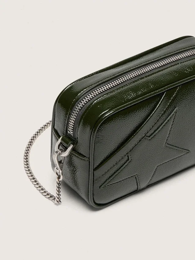 Mini Star Bag in black leather with tone-on-tone star