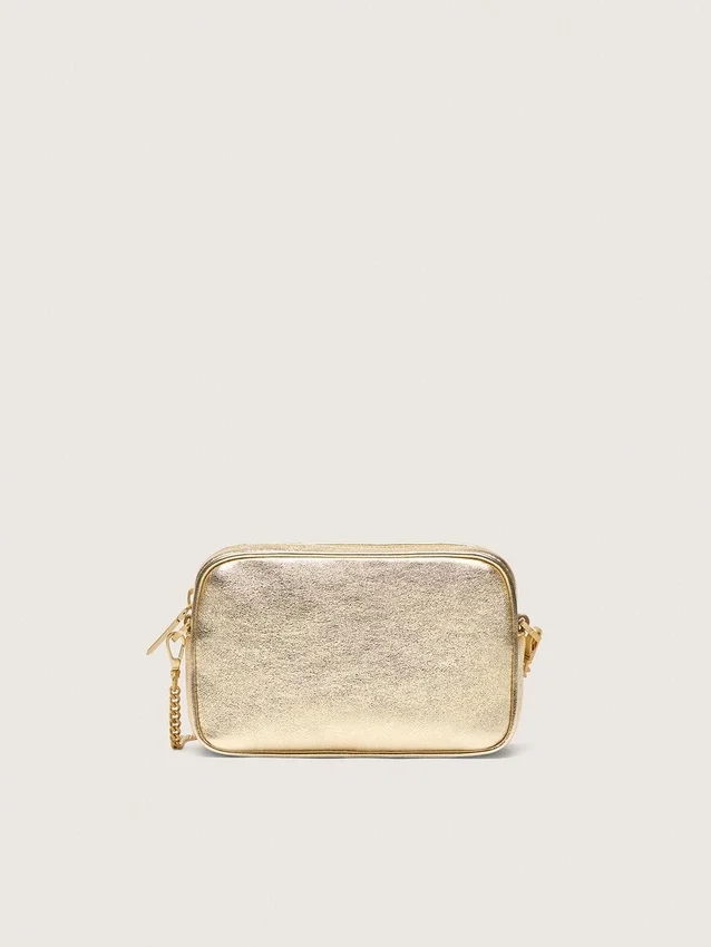 Mini Star Bag in platinum-colored leather with Swarovski star