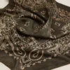 Moss-green scarf with paisley pattern