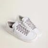 Multicolor Lurex laces with contrasting black logo
