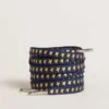 Navy-blue laces with contrasting gold stars