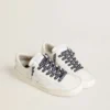 Navy-blue laces with contrasting gold stars