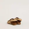Noa Young sandals in beige raffia and brown leather