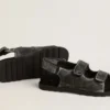 Noa Junior sandals in distressed black leather
