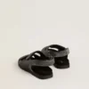 Noa Junior sandals in distressed black leather