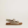 Noa Young sandals in micro-glitter and platinum leather