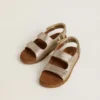 Noa Young sandals in micro-glitter and platinum leather