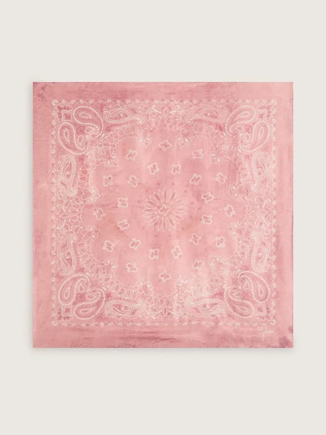 Old rose scarf with paisley print