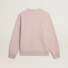 Old rose unisex round neck sweatshirt with green logo print