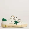 Old School Teen with green suede star and heel tab