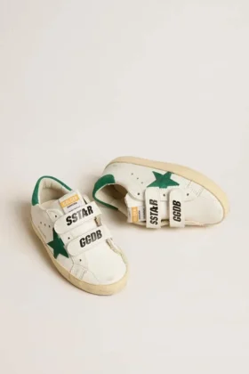 Old School Teen with green suede star and heel tab