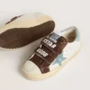 Old School Young in nappa with light blue suede star and brown suede inserts