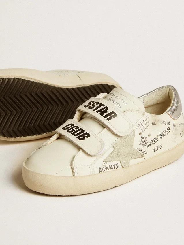 Old School Young with suede star and metallic leather heel tab