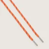 Orange hiking laces with gray and black details