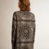 Pajama shirt in anthracite gray with paisley print