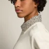 Papyrus white Denise Star Collection zipped sweatshirt with crystal collar
