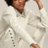 Papyrus white Denise Star Collection zipped sweatshirt with crystal collar