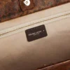 Pasadena Bag in hammered leather with leopard print and contrasting black handles