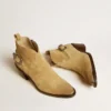 Patty ankle boots in sand-colored waxed suede