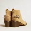 Patty ankle boots in sand-colored waxed suede