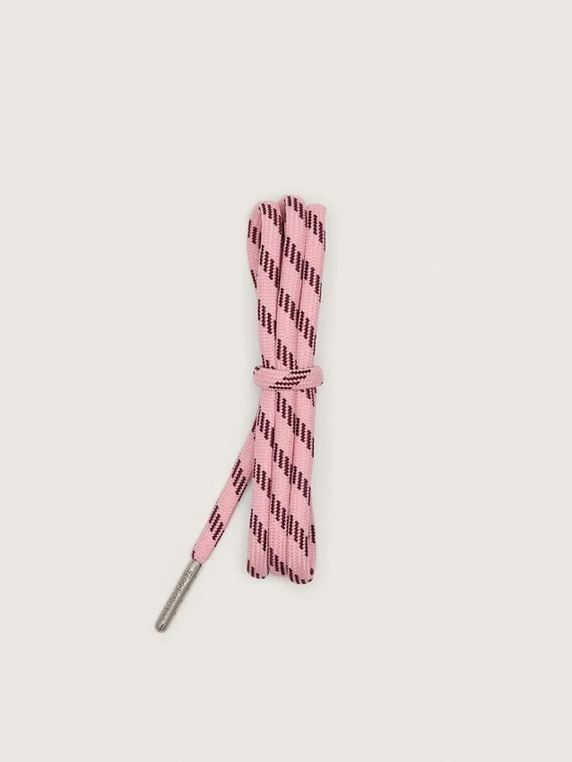 Pink and burgundy hiking laces