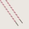 Pink and burgundy hiking laces