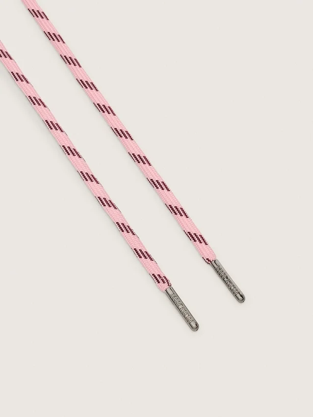 Pink and burgundy hiking laces