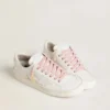 Pink cotton laces with contrasting gold logo