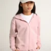 Pink sweatshirt with hood and silver glitter stars