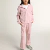 Pink sweatshirt with hood and silver glitter stars