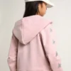 Pink sweatshirt with hood and silver glitter stars
