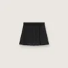 Pleated sports miniskirt in black
