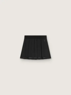 Pleated sports miniskirt in black