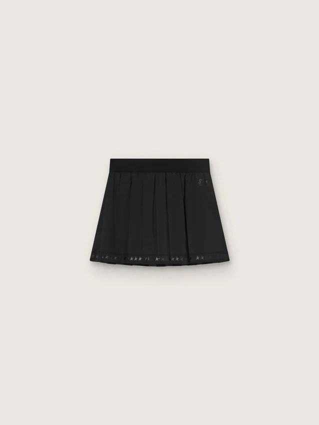 Pleated sports miniskirt in black