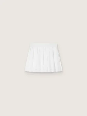 Pleated sports miniskirt in white