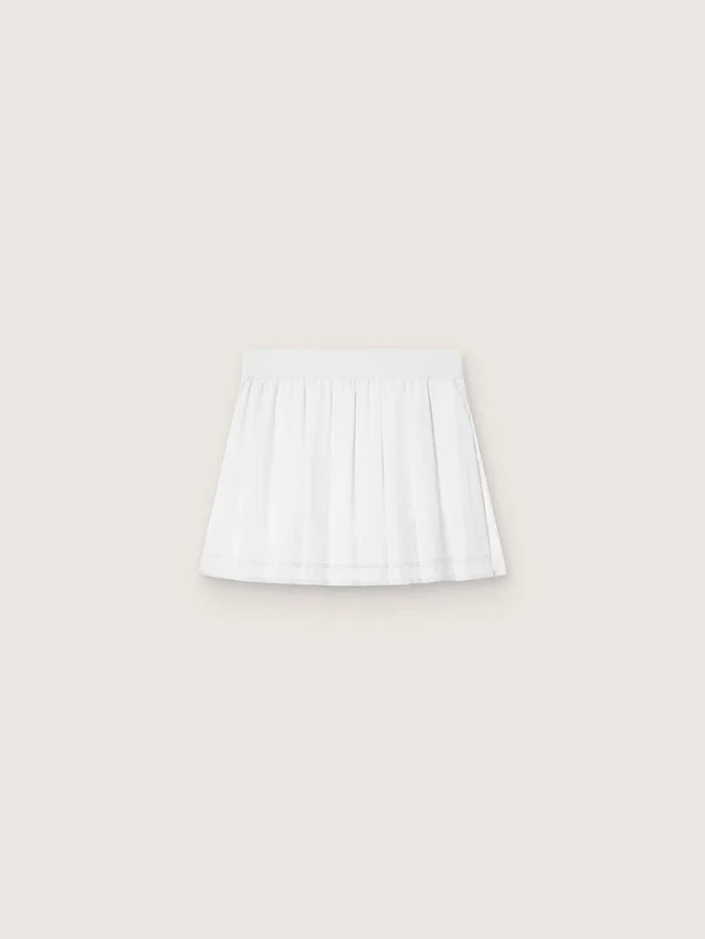 Pleated sports miniskirt in white