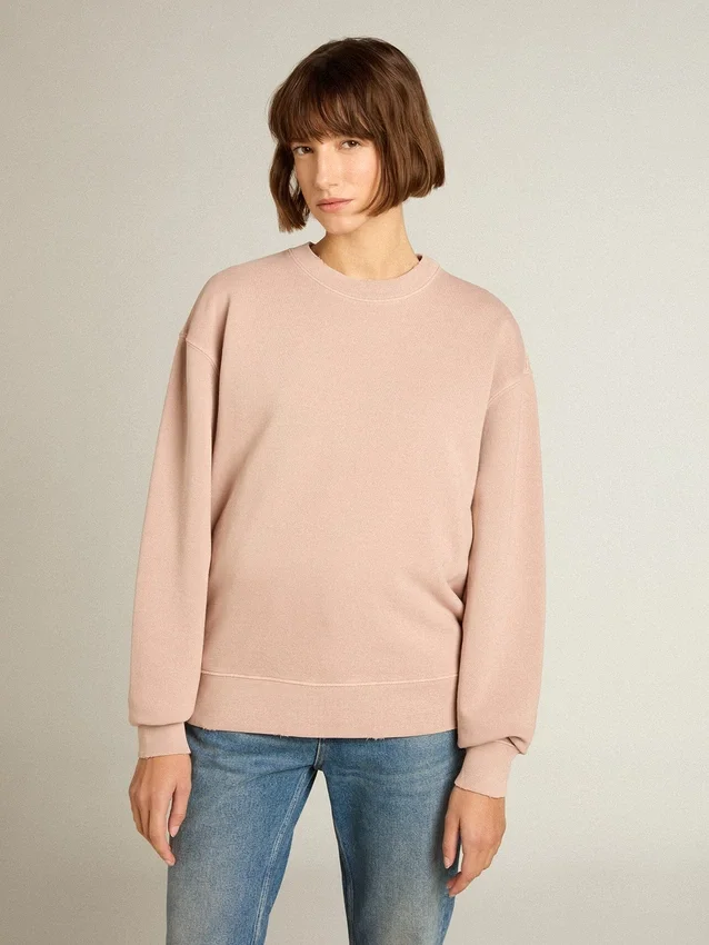Powder-pink sweatshirt with reverse logo on the back - Jersey Capsule