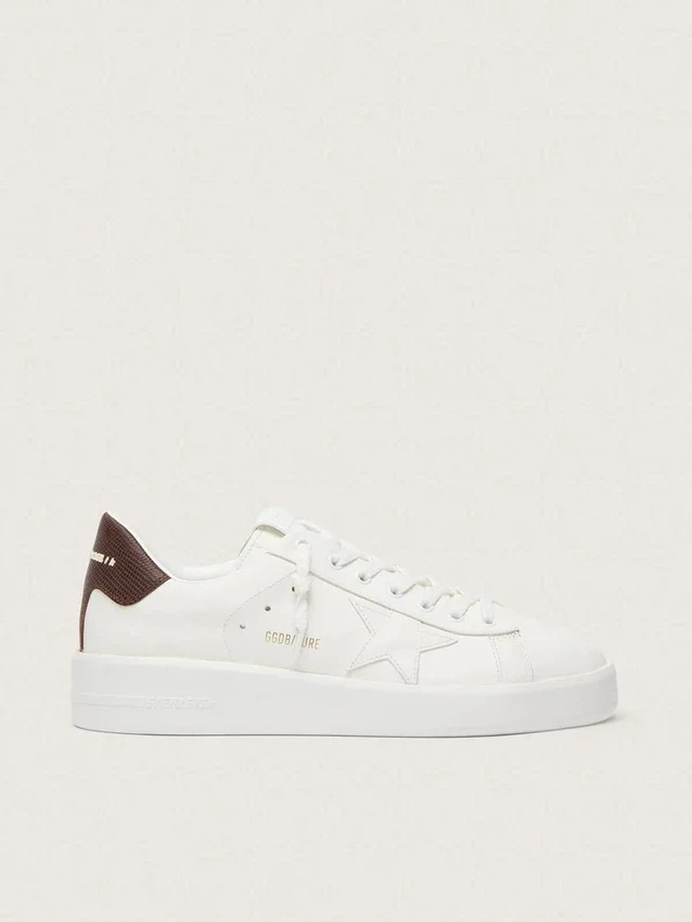 Purestar with white star and burgundy lizard-print heel tab