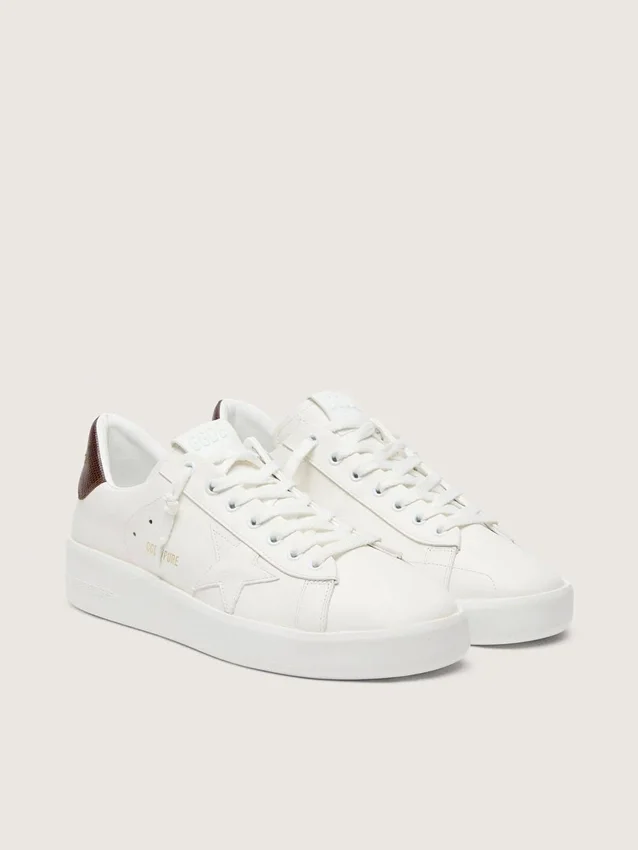 Purestar with white star and burgundy lizard-print heel tab