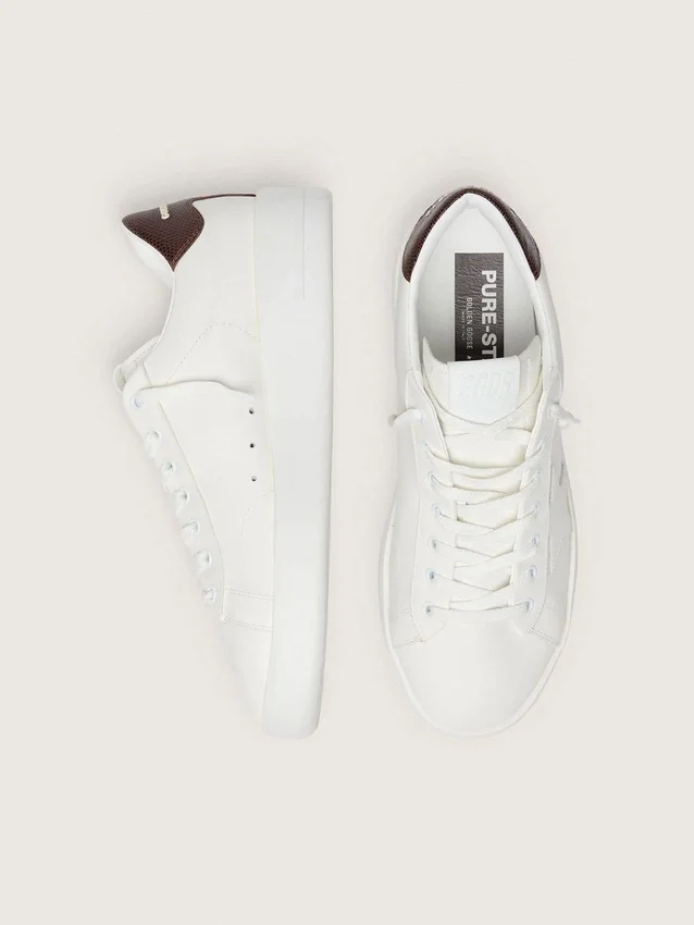 Purestar with white star and burgundy lizard-print heel tab