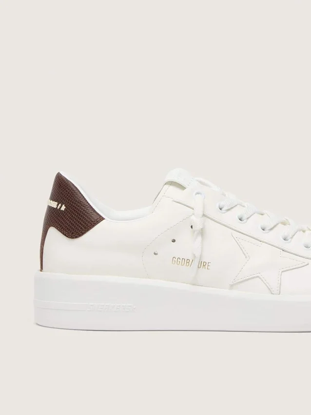 Purestar with white star and burgundy lizard-print heel tab