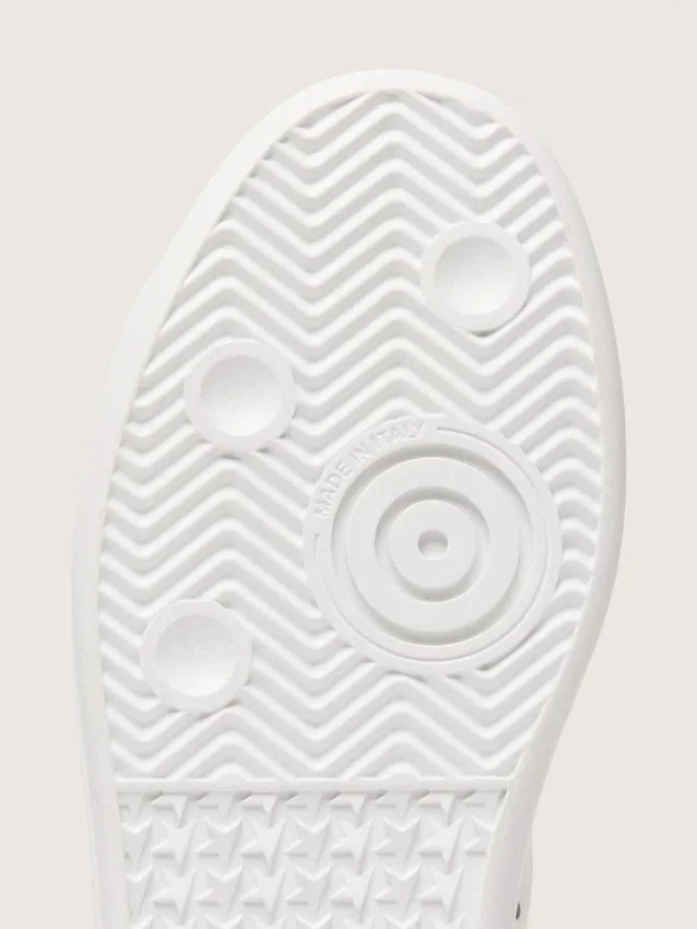 Purestar with white star and burgundy lizard-print heel tab