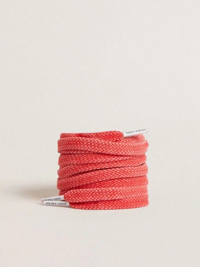 Red cotton laces with white details