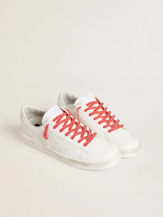 Red cotton laces with white details