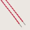 Red hiking laces with white details