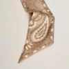 Ribbon in dove-gray silk twill with paisley pattern